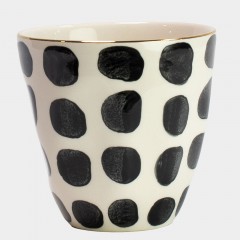 MUG BLACK AND GOLD DOTS 